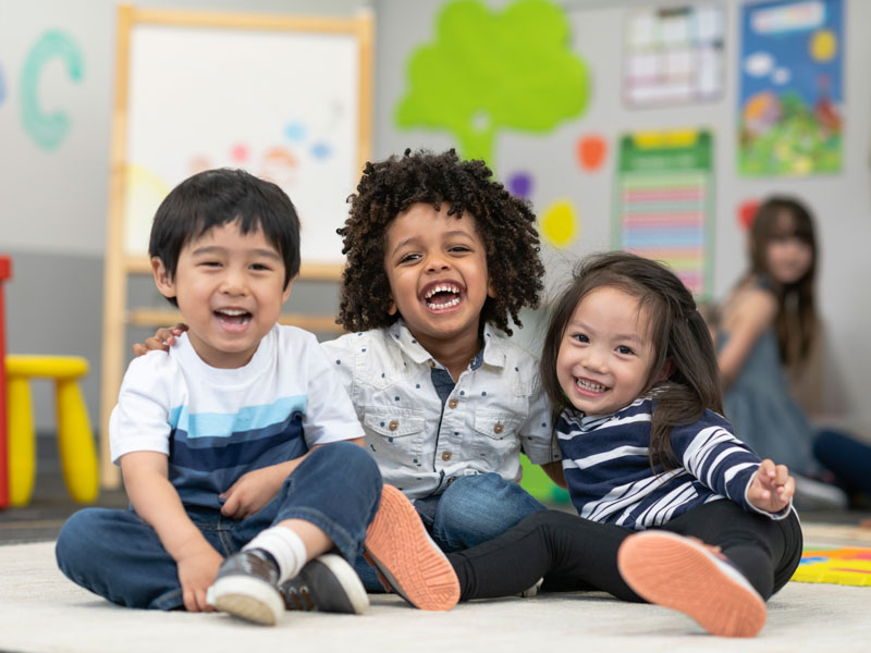 little kids smiling