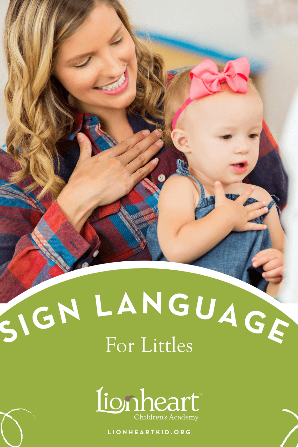 Mom and baby doing sign language