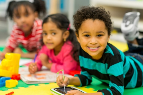 Preschool children coloring