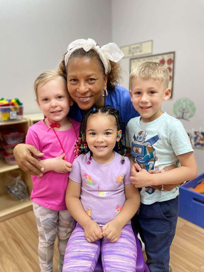 The lion heart staff taking care of children