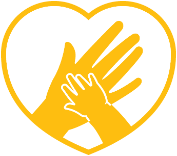Baby and parent hands icon