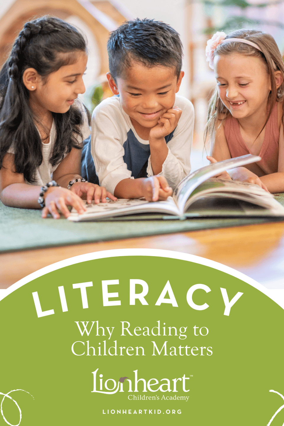 Preschool children reading together in Texas classroom