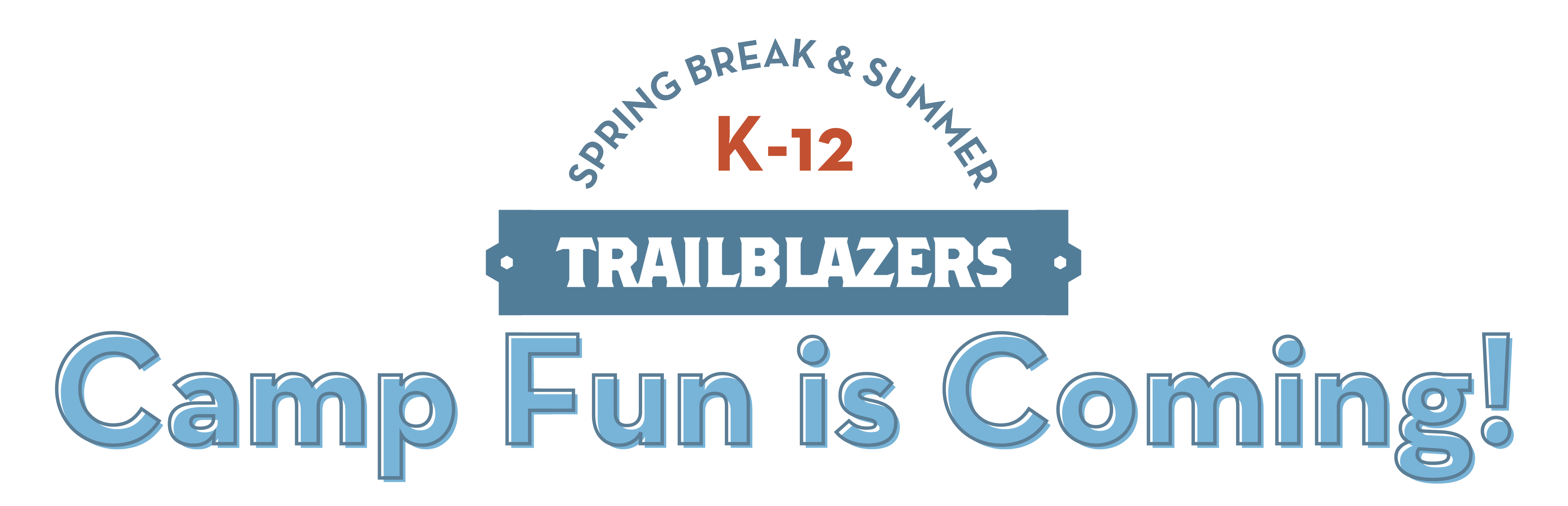 Trailblazers spring break and summer camp banner